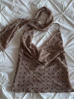 zara polka dot halter top with neck scarf